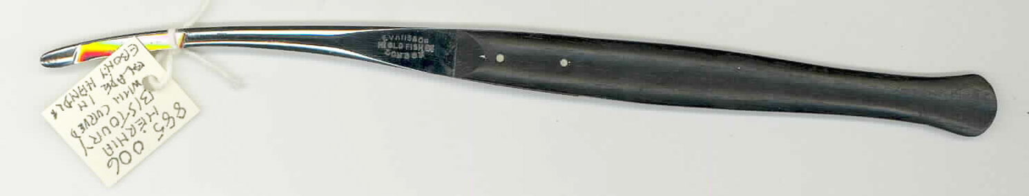 Hernia Bistoury with Curved Blade and Ebony Handle